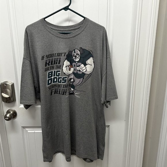 Big Dog Shirts Big Dogs T Shirt Football Size 3x Gray Run With The